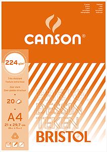 CANSON BRISTOL 224G 20VEL A4 21x29.7CM