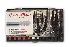 CAP CARRE KRIJT SCHETS SET - 12ST