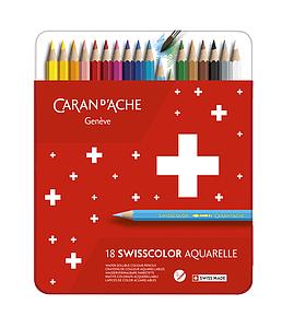 SWISSCOLOR AQUARELLE METALEN SET 18 KLEUREN