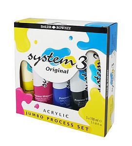 DALER-ROWNEY SYSTEM 3 JUMBO PROCESS SET - 5 X 150ML