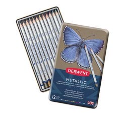 DERWENT METALLIC WATERCOLOUR SET - 12 STUKS