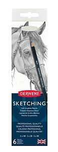 DERWENT SKETCHING PENCILS SET - 6 STUKS