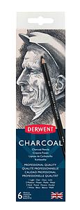 CHARCOAL PENCILS SET 6 STUKS