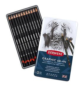 DE GRAPHIC PENCILS 6B-4H SET - 12 STUKS