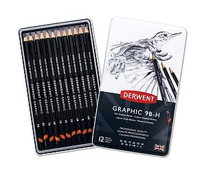 DE GRAPHIC PENCILS 9B-H SET - 12 STUKS