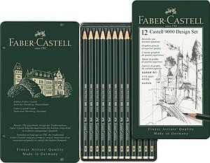 FABER-CASTELL GRAFIETPOTLOOD CASTELL 9000 DESIGN SET - 12 STUKS