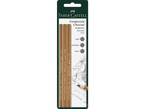 FABER-CASTELL PITT MONOCHROME GEPERST HOUTSKOOL - 3 STUKS