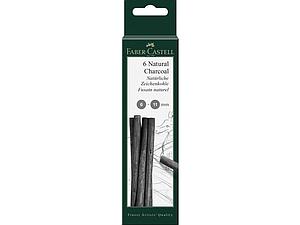 FABER-CASTELL PITT MONOCHROME NATUURLIJKE HOUTSKOOL 6-11MM - 6 STUKS