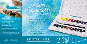 LA PETITE AQUARELLE TRAVEL SET - 24 HALF PANS