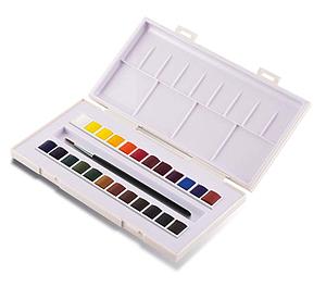 LA PETITE AQUARELLE TRAVEL SET - 24 HALF PANS
