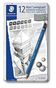 STAEDTLER GRAFIETPOTLOOD MARS LUMOGRAPH SET MIDDEL TINTEN-  12 STUKS