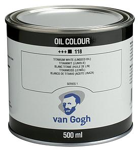VANGOGH OLIEVERF 500ML - 118 TITAANWIT (LIJNOLIE)