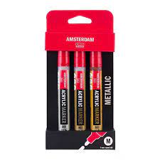 ACRYLIC MARKER 4MM - METALLIC SET - 3 STUKS