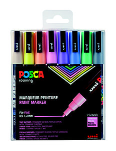 POSCA SET PC3M ASS16 PASTEL - 8 STUKS