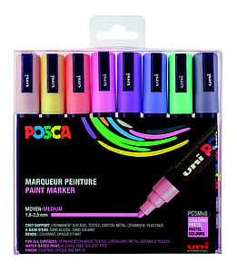 POSCA SET PC5M ASS25 - PASTEL COLOURS 8ST. 