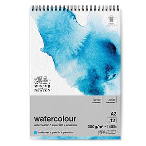 WATERCOLOUR AQUABLOK SPIRAAL 300G 12VEL A3 29.7x42CM