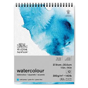 WATERCOLOUR AQUABLOK SPIRAAL 300G 12VEL 27.9x35.6CM