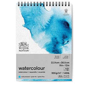 WATERCOLOUR AQUABLOK 300G SPIRAAL 12VEL 22.9x30.5CM