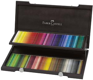 FABER-CASTELL POLYCHROMOS KLEURPOTLODEN HOUTEN KIST SET - 120 STUKS