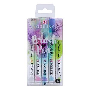 TALENS ECOLINE BRUSHPEN SET PASTEL TINTEN - 5 KLEUREN