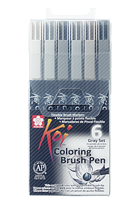 KOI COLORING BRUSH URBAN SET - 6ST