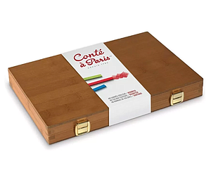 CAP CARRE KRIJT SET - HOUTEN KOFFER - 48ST