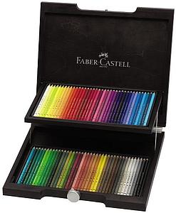 FABER-CASTELL POLYCHROMOS KLEURPOTLODEN HOUTEN KIST SET - 72 STUKS