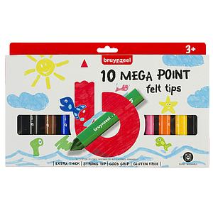 BRUYNZEEL KIDS - MEGA POINT VILTSTIFT SET - 10ST