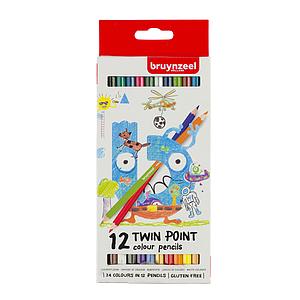 BRUYNZEEL KIDS - TWIN POINT KLEURPOTLODEN SET - 12ST