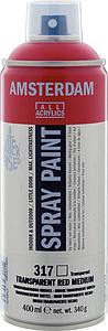 ACRYL SPUITBUS 400ML TRANSPARANT ROOD MIDDEL