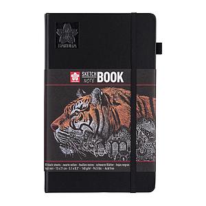 SCHETSBOEK 140G ZWART VEL 13x21CM