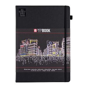 SCHETSBOEK 140G ZWART VEL 21x29.7CM