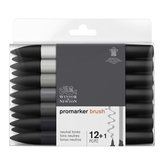 WN BRUSHMARKER SET 12+1ST NEUTRAL TONES