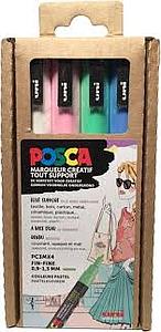 POSCA PASTEL PC3M SET - 4 STUKS (VC/REC/BCI/BL)