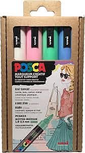 POSCA PASTEL PC5M SET - 4 STUKS (VC/REC/BCI/BL)