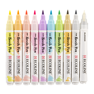 TALENS ECOLINE BRUSHPEN SET PASTEL - 10 KLEUREN