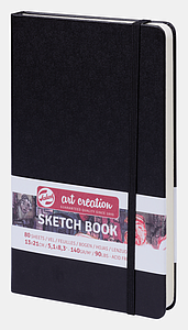 SCHETSBOEK 140G 80VEL 13x21CM - ZWART