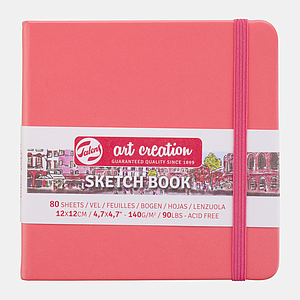 SCHETSBOEK 140G 80VEL 12x12CM - CORAL