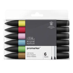 PROMARKER - SET MID TONES - 6 KLEUREN