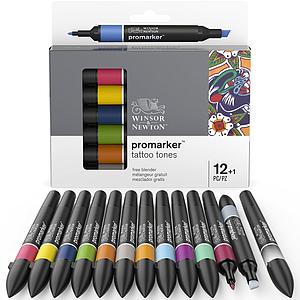 PROMARKER TATTOO TONES SET- 12+1 KLEUREN