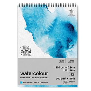 WATERCOLOUR AQUABLOK SPIRAAL 300G 12VEL 30.5x40.6CM