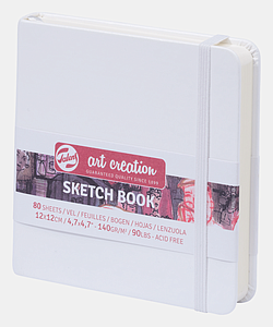 SCHETSBOEK 140G 80VEL 12x12CM - WIT