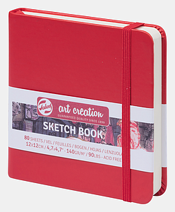 SCHETSBOEK 140G 80VEL 12x12CM - ROOD