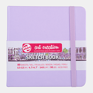 SCHETSBOEK 140G 80VEL 12x12CM - PASTEL VIOLET