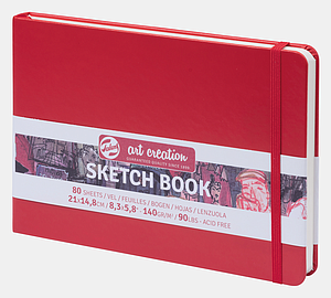 SCHETSBOEK 140G 80VEL 21x14.8CM - ROOD