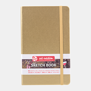 SCHETSBOEK 140G 80VEL 13x21CM - GOUD