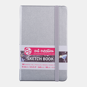 SCHETSBOEK 140G 80VEL 9x14CM - ZILVER