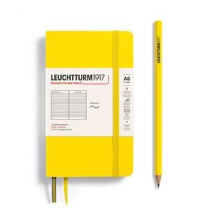 NOTE CLASSIC POCKET - DINA6 - SOFT COVER - DOT - LEMON