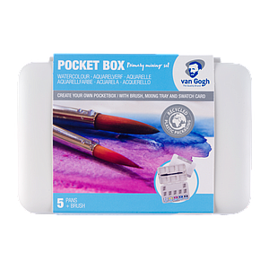 VAN GOGH POCKETBOX AQUA 5ST PRIMAIR + 7 LEGE + PENSEEL