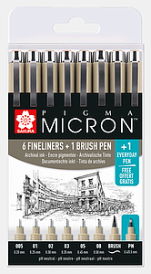 PIGMA MICRON - FINELINER SET - 6+2